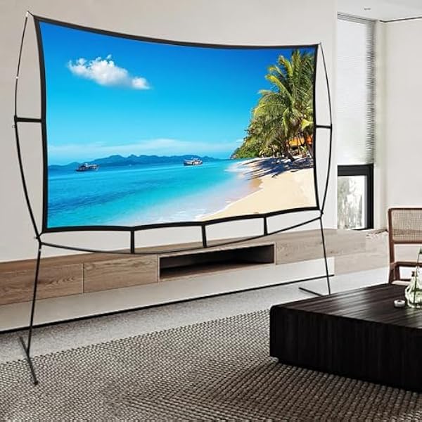 Projectiescherm, 100 inch, outdoor en indoor, 4K-projectiescherm met stand 16:9